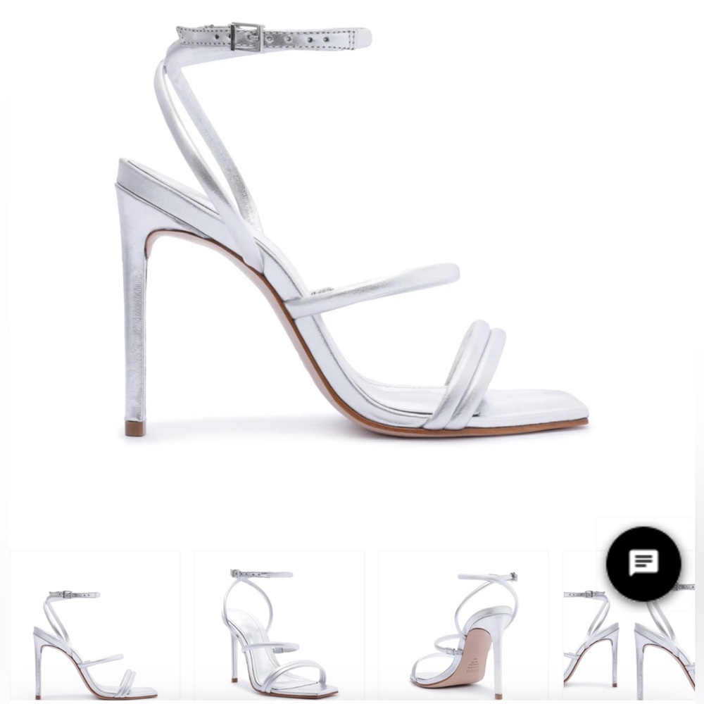 SCHUTZ Silver heel / sandal square toe